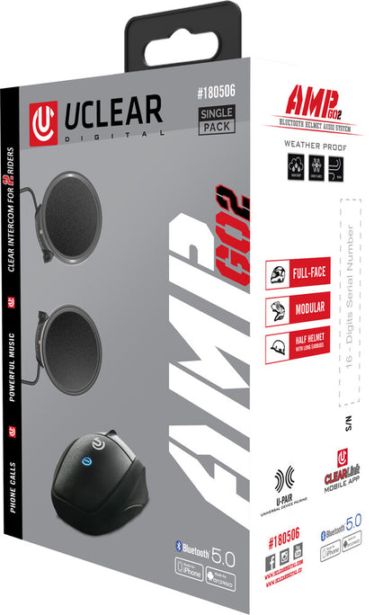 Uclear AMP GO2 Universal Bluetooth Motorcycle Fullface Helmet Communicator