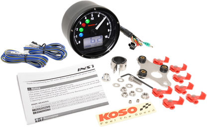 Koso TNT-01 Universal 3" Electronic Motorcycle Speedometer Tachometer Gauge