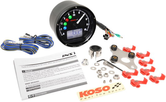 Koso TNT-01 Universal 3" Electronic Motorcycle Speedometer Tachometer Gauge