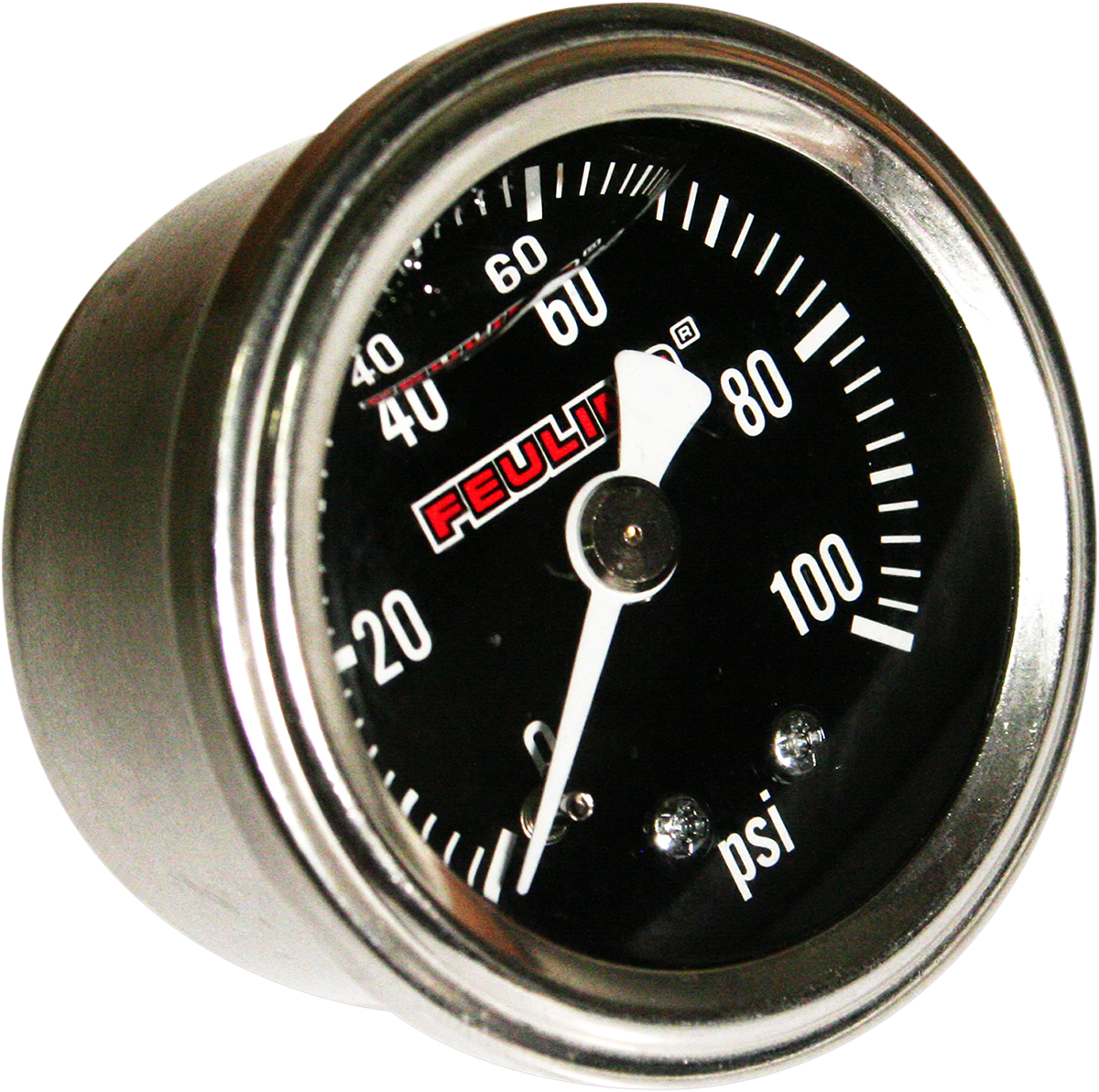 Feuling Stainless Back Port Universal Motorcycle 100PSI Oil Pressure Gauge