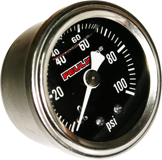 Feuling Stainless Back Port Universal Motorcycle 100PSI Oil Pressure Gauge