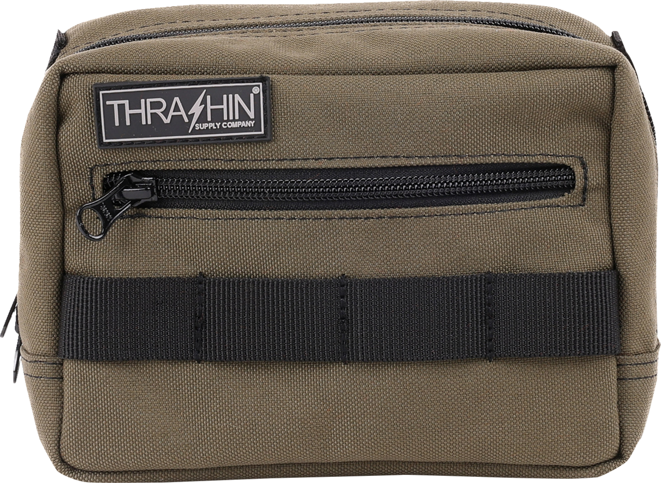 Thrashin Supply Green Motorcycle Handlebar Storage Bag Harley Davidson THB-0007