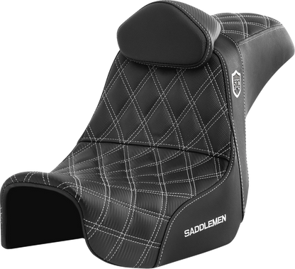 Saddlemen SDC Pro Series White Lattice Seat & Backrest for 2006-2017 Harley Dyna