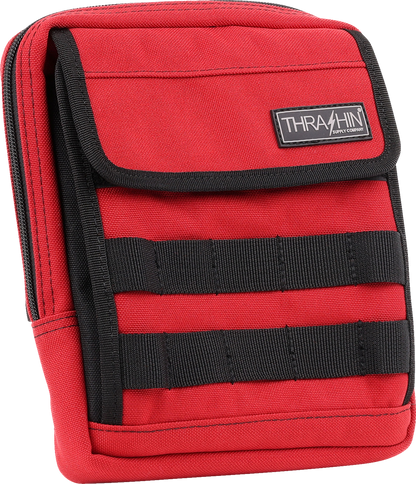 Thrashin Supply Red Motorcycle Handlebar Storage Bag Slim for Harley THB-0034