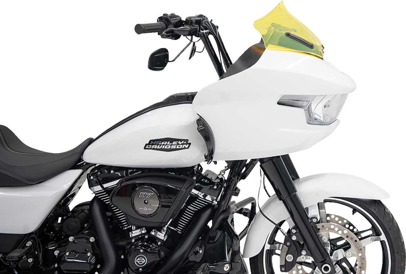 Klock Werks Kolor Flare 10" Yellow Ice Windshield for 2023-25 Harley Road Glide