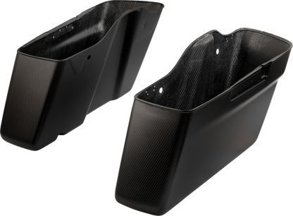 Slyfox Carbon Fiber Matte Saddlebag Bottoms for 2014-2024 Harley Touring FLT FLH