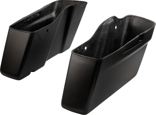 Slyfox Carbon Fiber Matte Saddlebag Bottoms for 2014-2024 Harley Touring FLT FLH