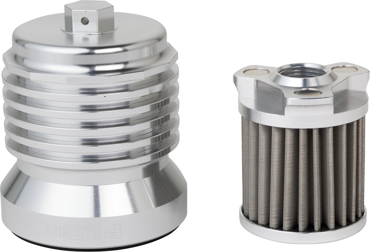 PC Racing Flo Polished Reusable Oil Filter fits 1984-2026 Harley Touring Softail