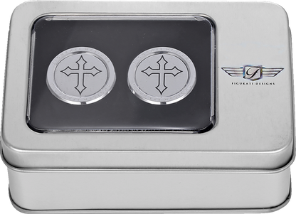 Figurati Designs Cross Steel Medium Magnetic Docking Hardware Covers for Harley