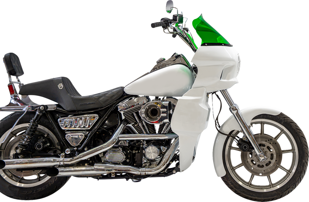 Klock Werks Kolor Flare 12.5" Green Windshield fits Saddlemen S-RT Mini Fairing
