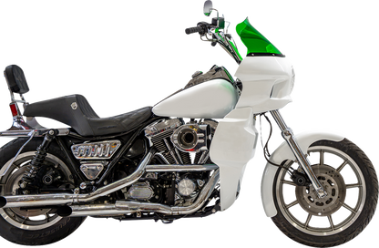 Klock Werks Kolor Flare 12.5" Green Windshield fits Saddlemen S-RT Mini Fairing
