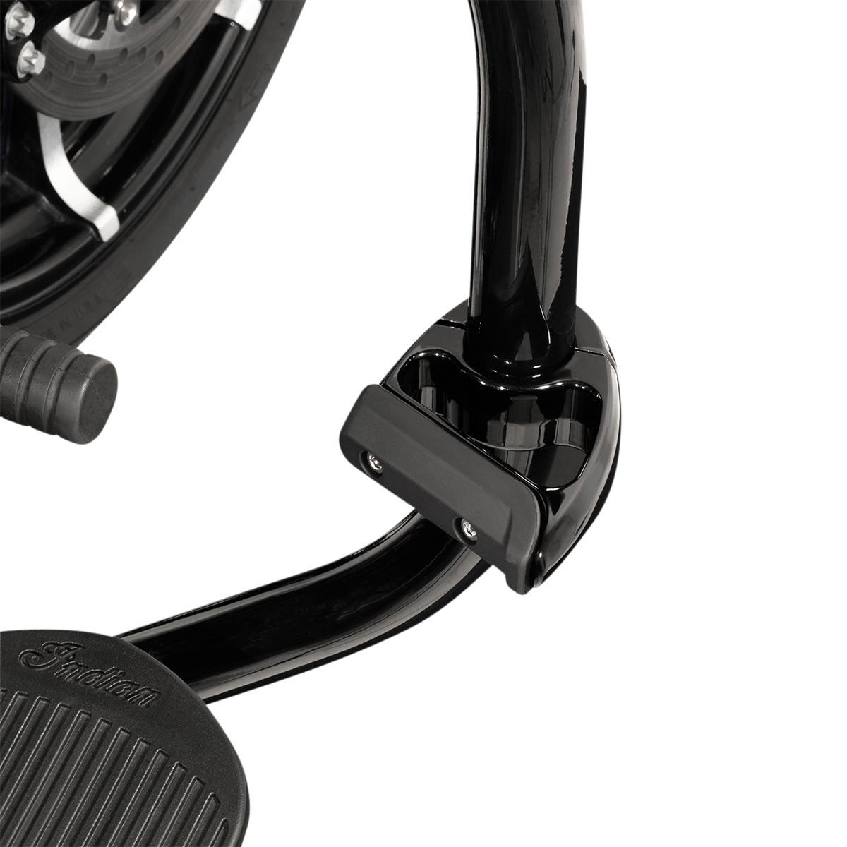 Ciro Black 1-1/4" Universal Motorcycle Front Engine Guard Highway Bar Toe Rest