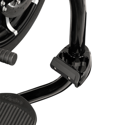 Ciro Black 1-1/4" Universal Motorcycle Front Engine Guard Highway Bar Toe Rest