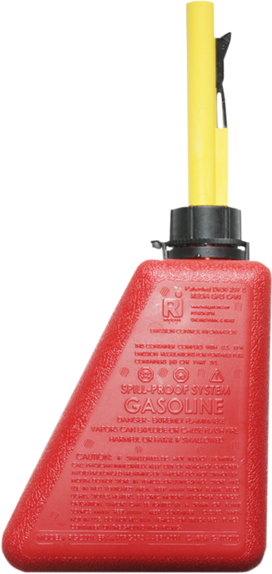 Reda Red Fuel 1 Gallon Spill Proof Gas Can for Harley Davidson Hard Saddlebags