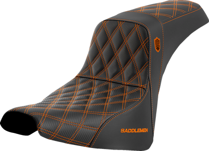 Saddlemen SDC Pro Series Orange Lattice Gel Seat for 2018-25 Harley Softail FXBB