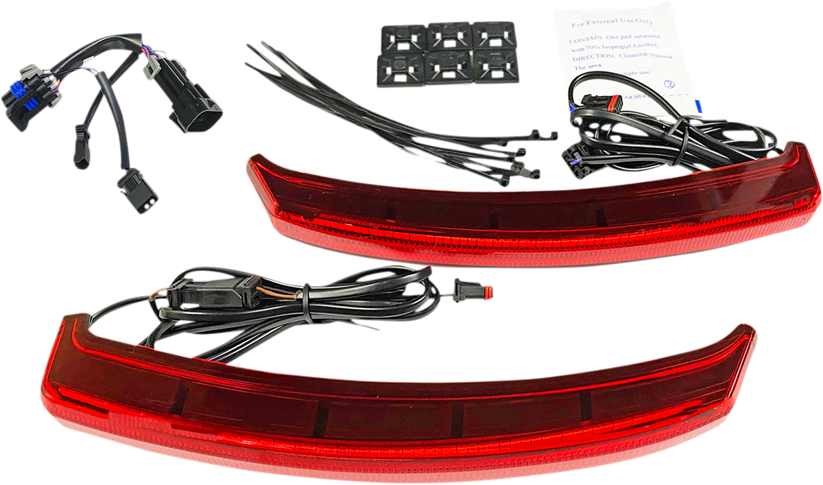 Custom Dynamics Red Lens LED Saddlebag Lid Lights 2019-2023 Indian Chieftain