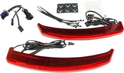 Custom Dynamics Red Lens LED Saddlebag Lid Lights 2019-2023 Indian Chieftain