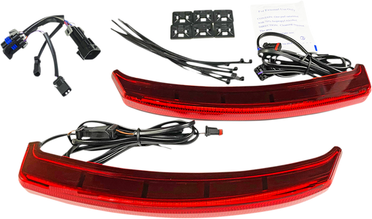 Custom Dynamics Red Lens LED Saddlebag Lid Lights 2019-2023 Indian Chieftain