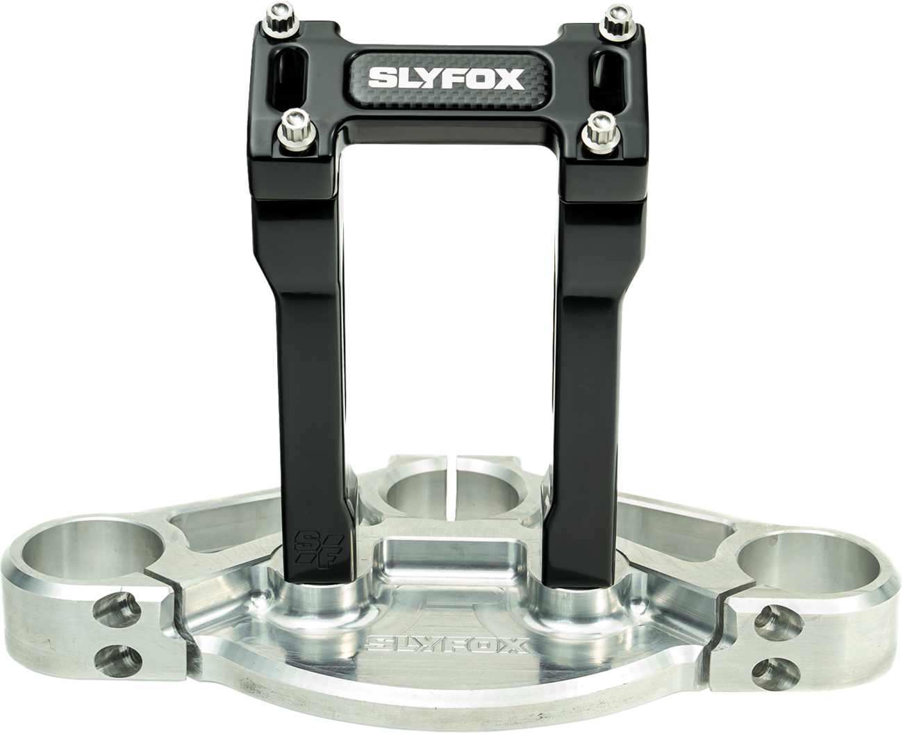 Slyfox Black 6" Straight Riser & Top Clamp Kit for Harley Davidson 1" Handlebars