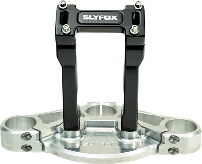 Slyfox Black 6" Straight Riser & Top Clamp Kit for Harley Davidson 1" Handlebars