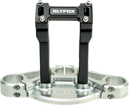 Slyfox Black 6" Straight Riser & Top Clamp Kit for Harley Davidson 1" Handlebars