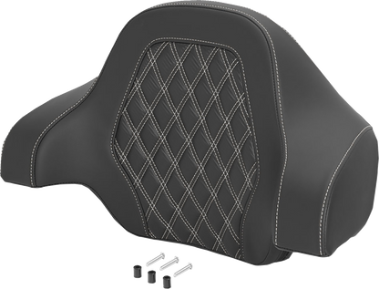 Saddlemen White Carbon Lattice Deluxe Sissy Bar Tour Pak Backrest Pad for Harley