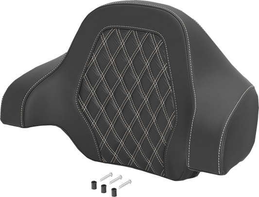 Saddlemen White Carbon Lattice Deluxe Sissy Bar Tour Pak Backrest Pad for Harley