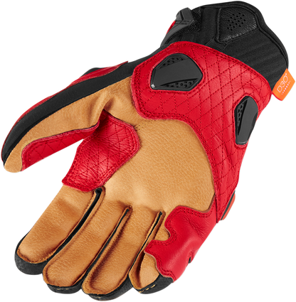 Icon Mens Hypersport Leather Dual Sport Motorcycle Riding Street Racing Gloves