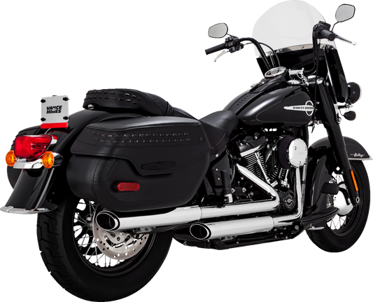 Vance & Hines Twin Slash 3" PCX Chrome Mufflers for 2018-24 Harley Softail FLHC