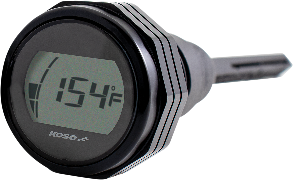 Koso Matte Black Digital Oil Temperature Gauge 2017-23 Harley Touring FLHR FLHX