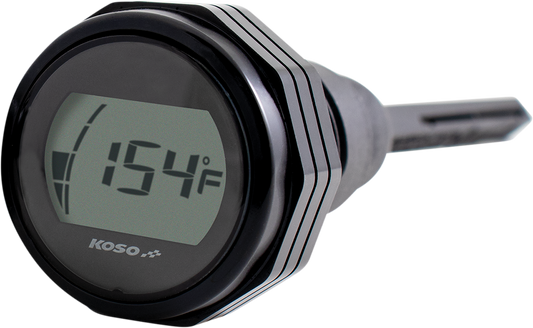 Koso Matte Black Digital Oil Temperature Gauge 2017-23 Harley Touring FLHR FLHX