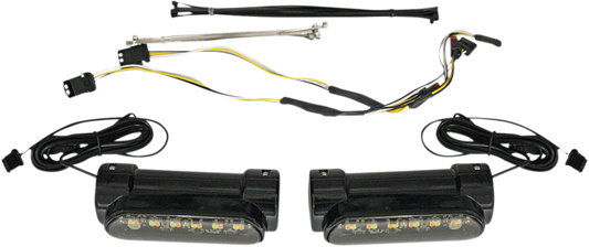 Custom Dynamics Run/Turn Black Engine Guard LED Lights 2014-2022 Harley Touring