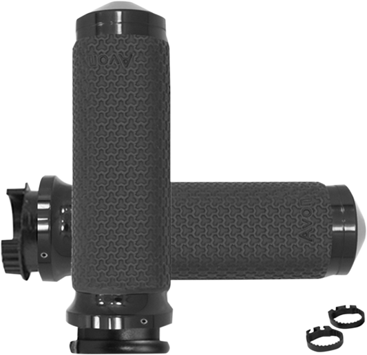 Avon Black Memory Foam Medium 1" Universal Metric Motorcycle Handlebar Grips