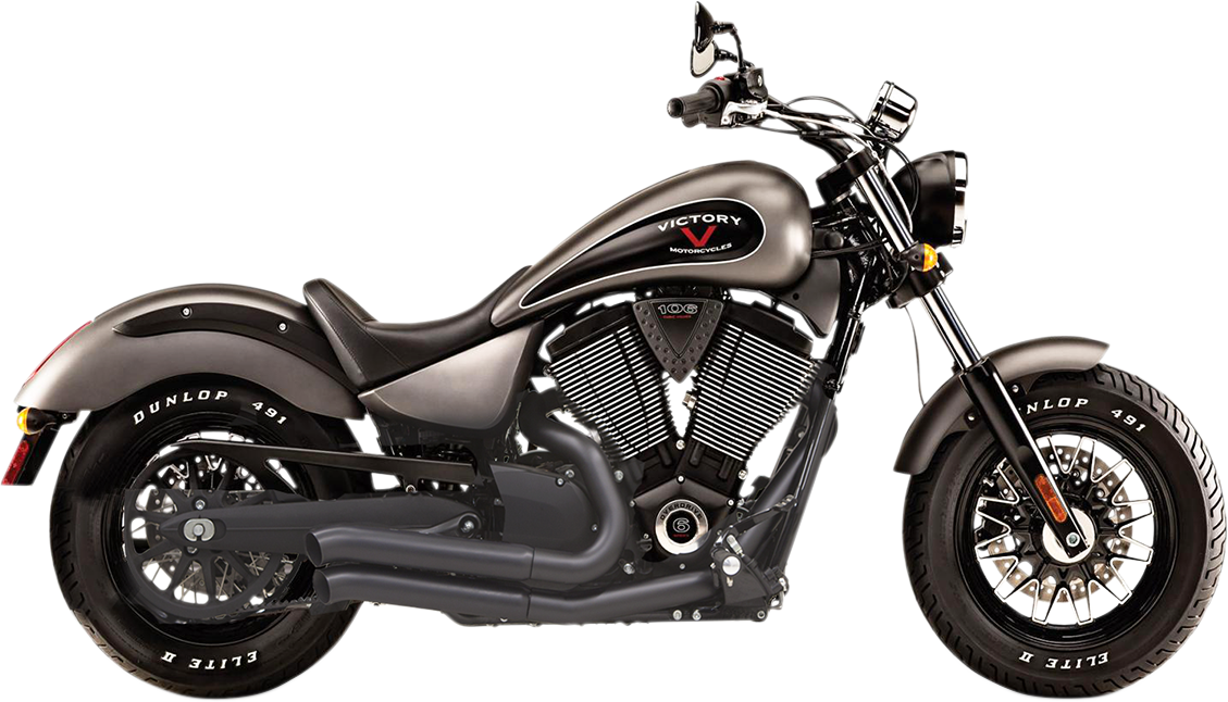 Bassani Pro Street Black Exhaust 06-15 Victory Kingpin Vegas Gunner Judge