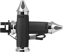 Avon Chrome Custom Contour Spike Heated Motorcycle Grips 14-17 Indian Chieftain