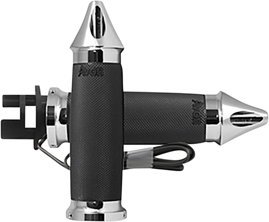 Avon Chrome Custom Contour Spike Heated Motorcycle Grips 14-17 Indian Chieftain