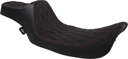 Drag Specialties Predator III Red Diamond Extended Seat for 97-07 Harley Touring