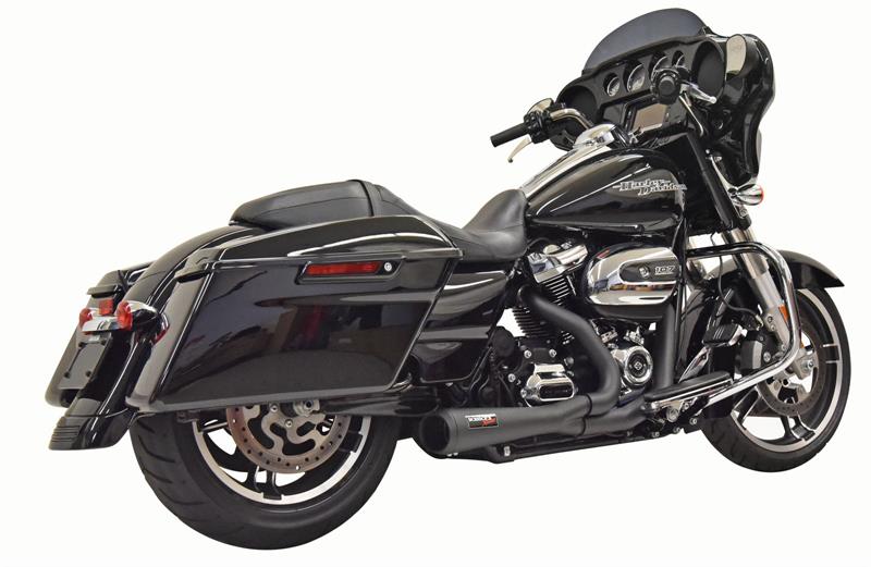 Bassani 2-1 Road Rage Short Megaphone Exhaust 2017-2020 Harley Touring FLHR FLHX