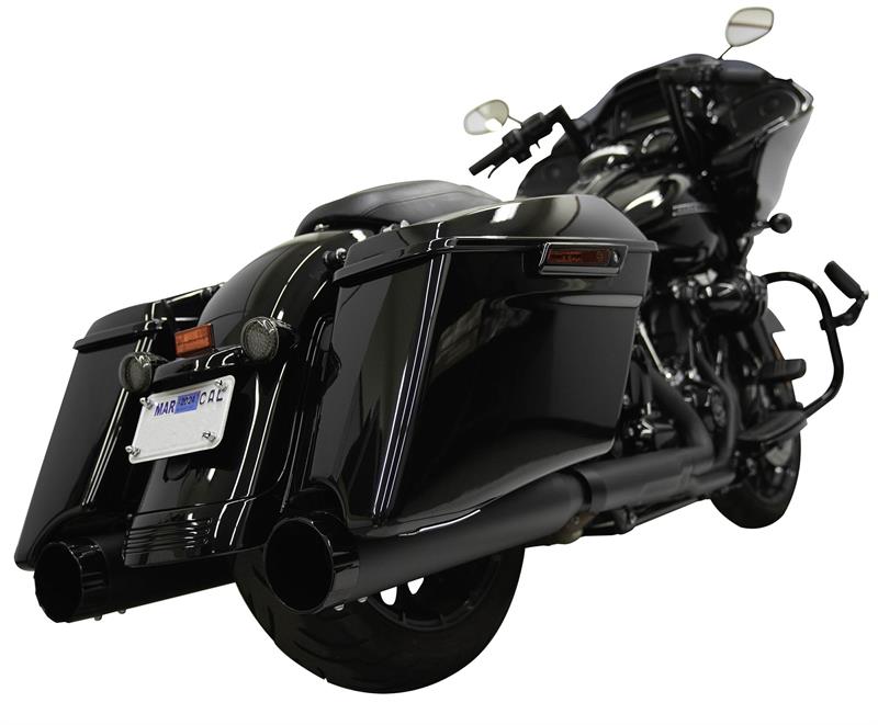Bassani Straight Can Black Exhaust Mufflers for 2017-2023 Harley Touring Bagger