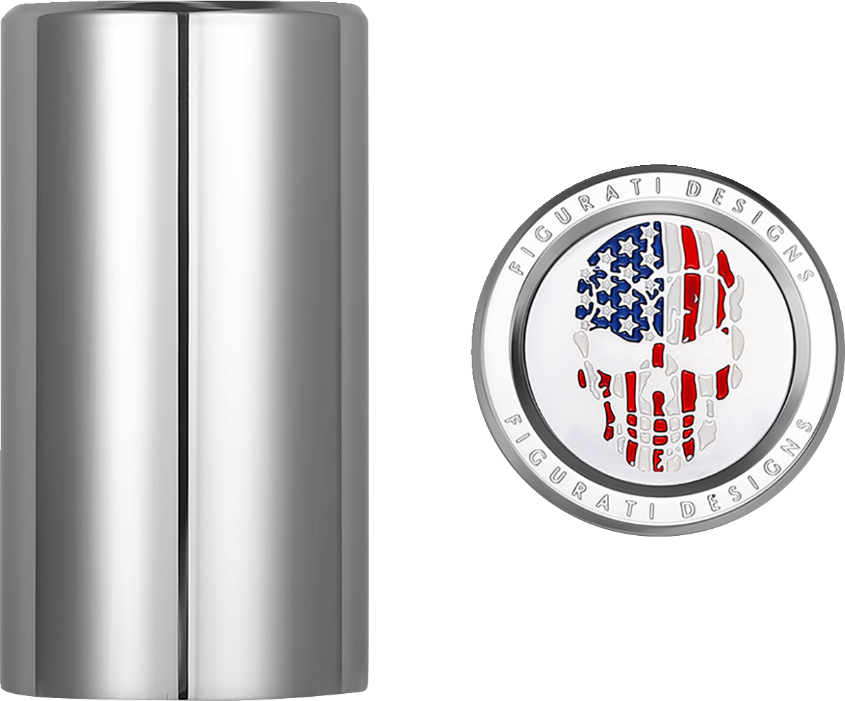 Figurati Designs Skull USA Flag Long Magnetic Docking Hardware Covers for Harley