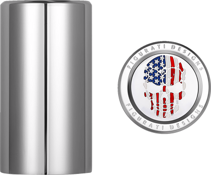 Figurati Designs Skull USA Flag Long Magnetic Docking Hardware Covers for Harley