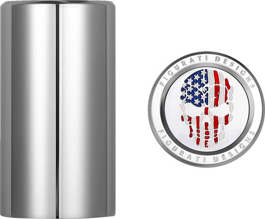 Figurati Designs Skull USA Flag Long Magnetic Docking Hardware Covers for Harley