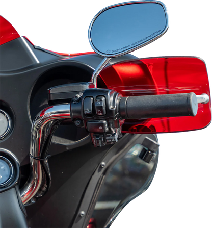 Klock Werks Flare Red Hand Guards fits 1982-2025 Harley Davidson Cable Clutch
