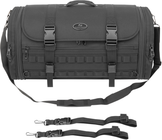 Saddlemen Black Textile Mesh TR3300DE Tactical Motorcycle Rack Bag for Harley