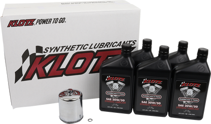 Klotz Basic Synthetic 20W-50 Oil Change Kit 1986-2022 Harley Sportster Models