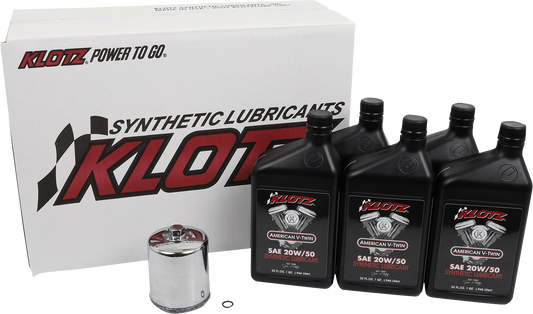 Klotz Basic Synthetic 20W-50 Oil Change Kit 1986-2022 Harley Sportster Models