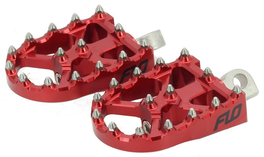 Flo Red BMX Style Motorcycle Footpegs 55-20 Harley Dyna Touring Softail XL FLHX