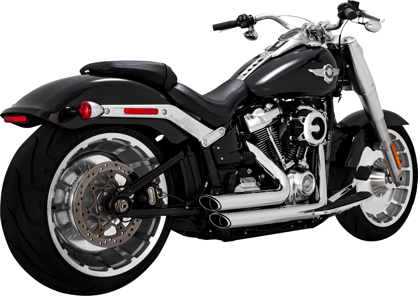 Vance & Hines Chrome Shortshots Staggered Exhaust 2018-2024 Harley Softail FLFBS