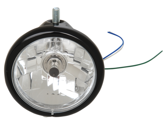 Drag Specialties Black 50/60 WATT 5 3/4" Motorcycle Headlight Assembly Harley