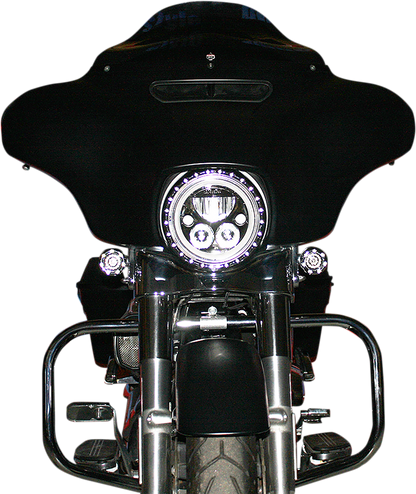 Custom Dynamics Black 7" LED Halo Headlight Trim Ring 2006-2013 Harley Touring
